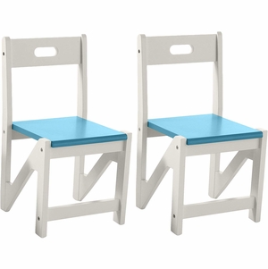 Lipper International Kids' ZigZag Stacking Chairs, Set of 2 - Turquoise