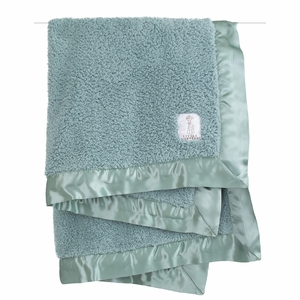Little Giraffe Chenille Baby Blanket - Sage