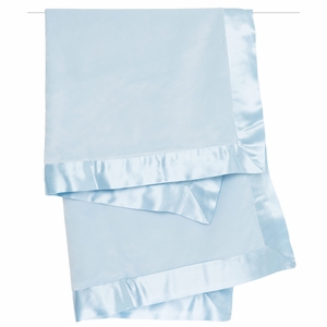 Little Giraffe Velvet Deluxe Baby Blanket - Blue