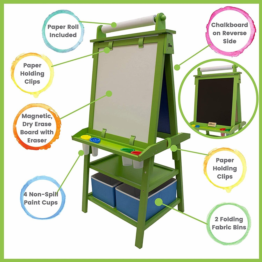 Little Partners Deluxe Art Easel Center Apple Green