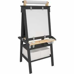 Little Partners Deluxe Art Easel Center - Charcoal / Natural