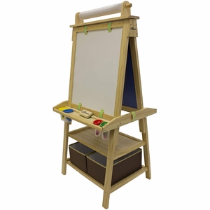 Little Partners Deluxe Art Easel Center - Natural