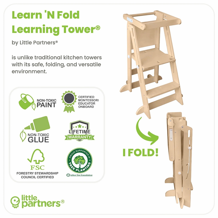 Little Partners Learn N Fold Learning Tower Natural