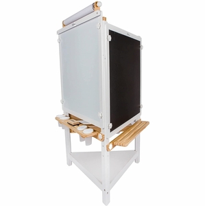 Little Partners Tri-Sided Art Easel - Soft White / Natural