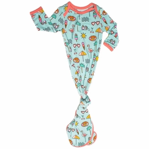 Little Sleepies Bamboo Viscose Infant Knotted Gown - Pool Party