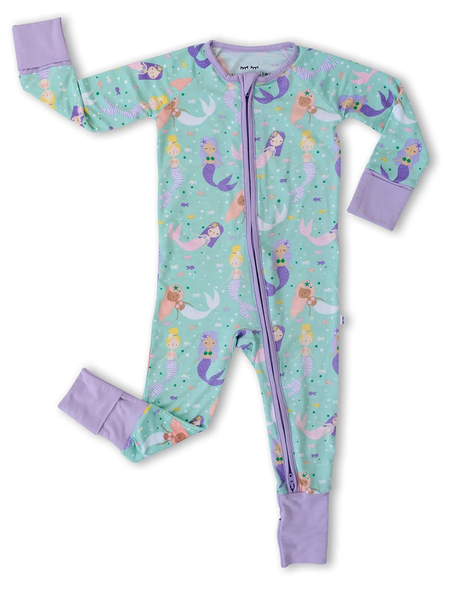 Little Sleepies Bamboo Viscose Zippy - Mermaid Magic, 0 - 3 months
