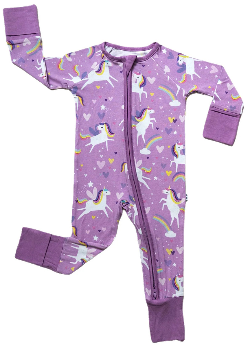 Little Sleepies Bamboo Viscose Zippy - Sienna's Unicorns, 3 - 6 months