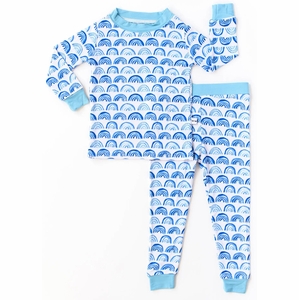 Little Sleepies Two-Piece Bamboo Viscose Pajama Set - Blue Rainbows, 12 - 18 months