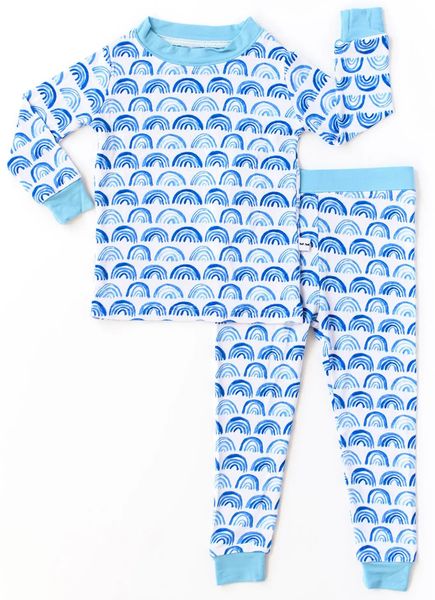 Little Sleepies Two-Piece Bamboo Viscose Pajama Set - Blue Rainbows, 18 - 24 months