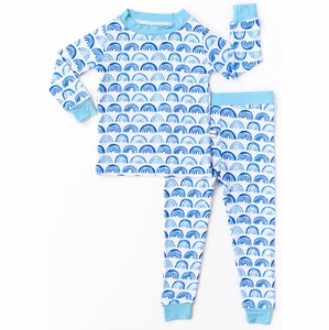 Little Sleepies Two-Piece Bamboo Viscose Pajama Set - Blue Rainbows, 3T