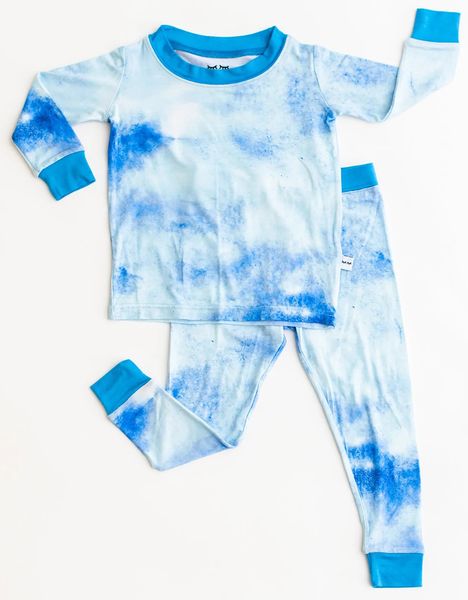 Little Sleepies Two-Piece Bamboo Viscose Pajama Set - Blue Watercolor, 12 - 18 months