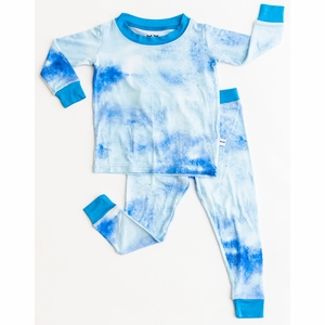 Little Sleepies Two-Piece Bamboo Viscose Pajama Set - Blue Watercolor, 2T