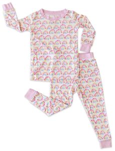 Little Sleepies Two-Piece Bamboo Viscose Pajama Set - Pastel Rainbows, 12 - 18 months