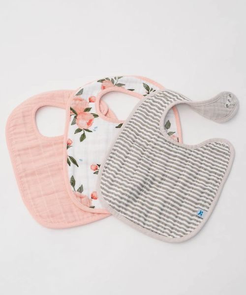 Little Unicorn Cotton Classic Bib 3-Pack - Watercolor Roses