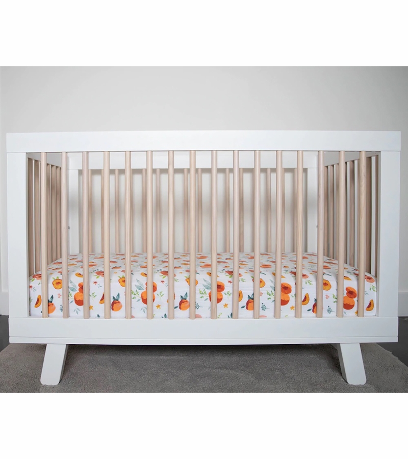 Little Unicorn Cotton Muslin Fitted Crib Sheet Peach