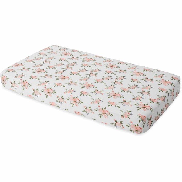 Little Unicorn Cotton Muslin Fitted Crib Sheet - Watercolor Roses