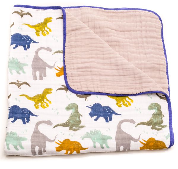 Little Unicorn Cotton Muslin Quilt - Dino Friends