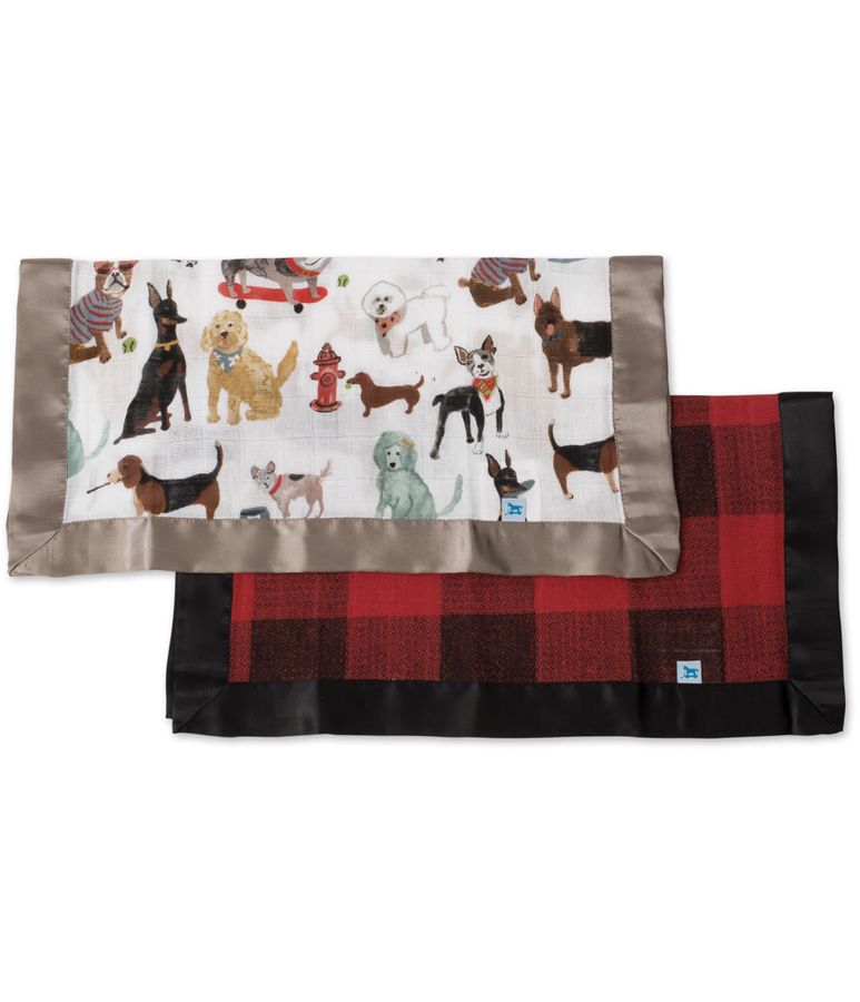 Little Unicorn Cotton Muslin Security Blanket, 2 Pack Woof