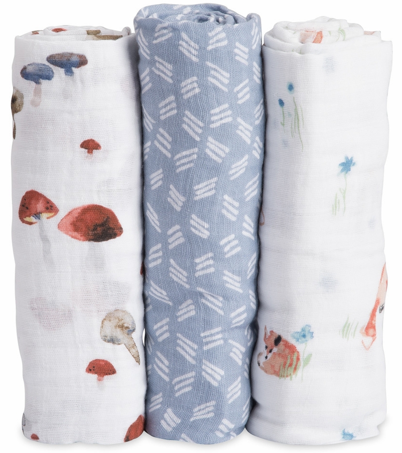 Little Unicorn Cotton Muslin Swaddle 3Pack Fox