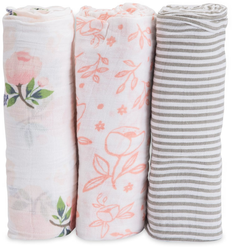 Little Unicorn Cotton Muslin Swaddle 3Pack Garden Rose