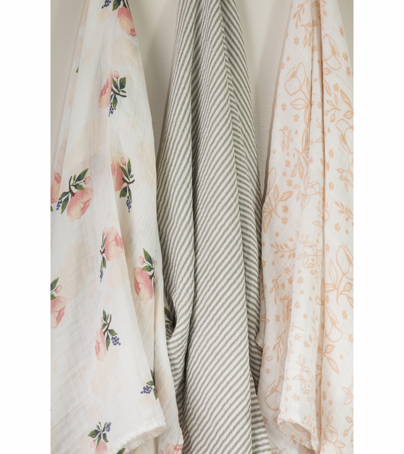 Little Unicorn Cotton Muslin Swaddle 3Pack Garden Rose