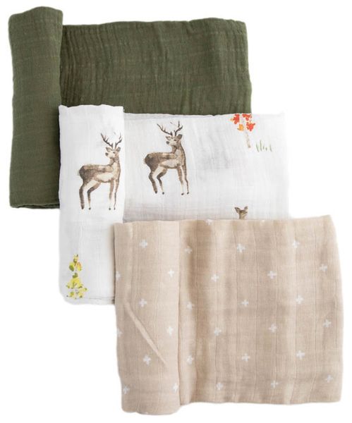 Little Unicorn Cotton Muslin Swaddle 3 Pack - Oh Deer 2 Set