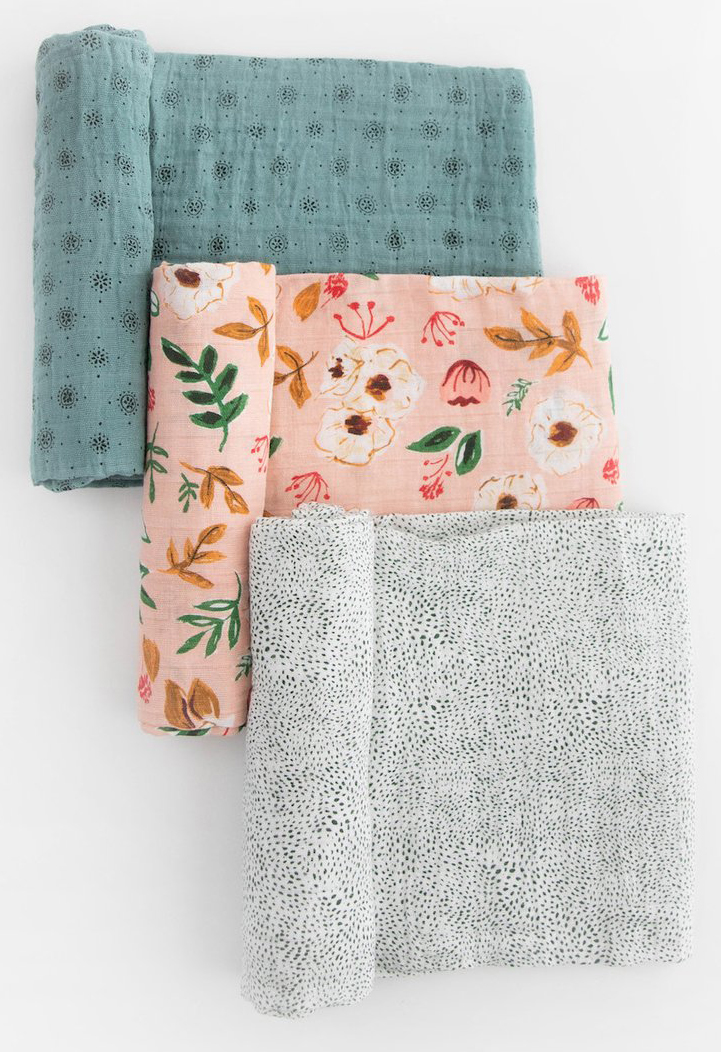 Little Unicorn Cotton Muslin Swaddle 3 Pack - Vintage Floral