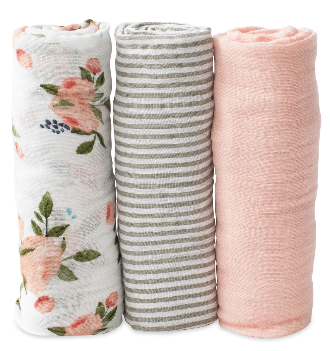 Little Unicorn Cotton Muslin Swaddle 3 Pack - Watercolor Roses