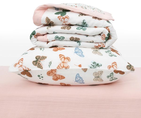 Little Unicorn Cotton Muslin Toddler Bedding 3 Piece Set - Butterflies