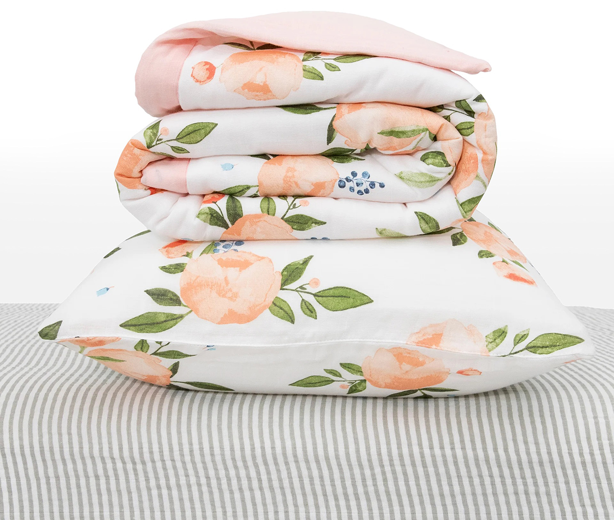 Little Unicorn Cotton Muslin Toddler Bedding 3 Piece Set - Watercolor Roses Grande