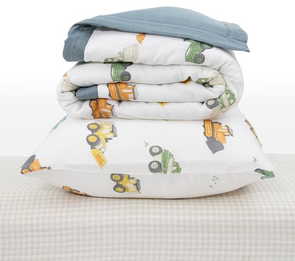 Little Unicorn Cotton Muslin Toddler Bedding 3 Piece Set - Work Trucks
