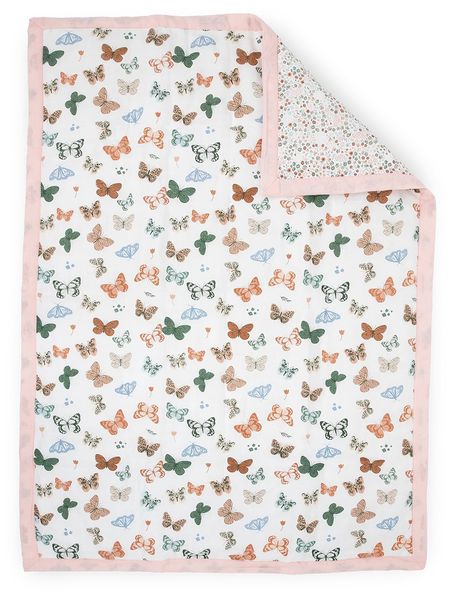 Little Unicorn Cotton Muslin Toddler Comforter - Butterflies