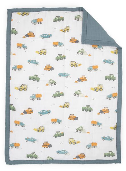 Little Unicorn Cotton Muslin Toddler Comforter - Work Trucks
