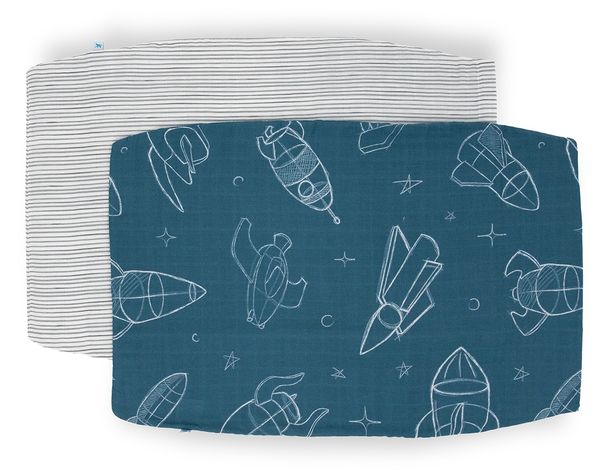 Little Unicorn Cotton Muslin Toddler Pillowcase, 2 Pack - Blast Off