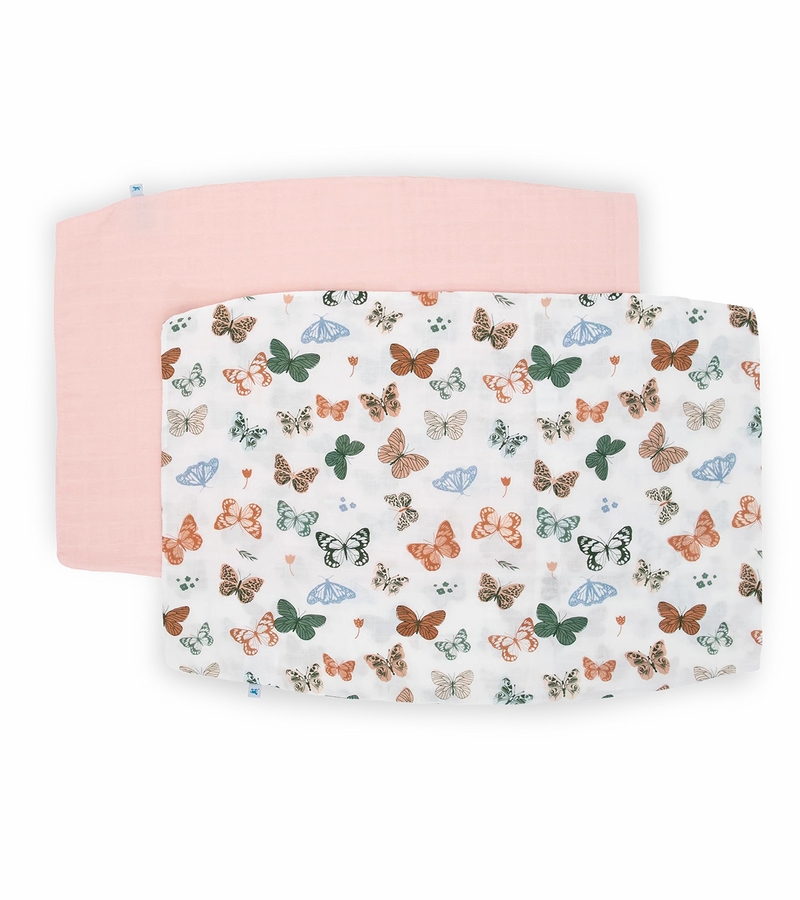 Little Unicorn Cotton Muslin Toddler Pillowcase, 2 Pack Butterflies