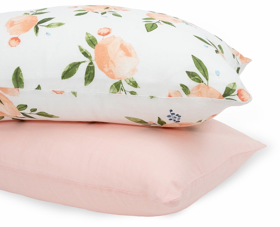 Little Unicorn Cotton Muslin Toddler Pillowcase, 2 Pack Watercolor