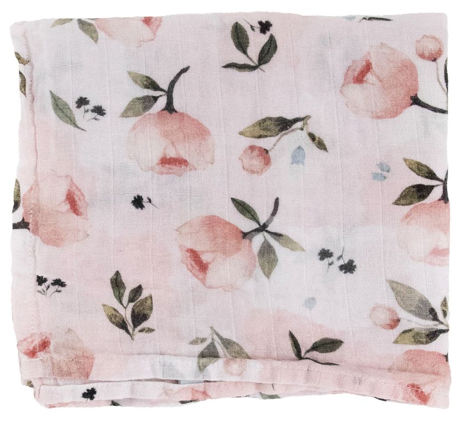 Little Unicorn Organic Cotton Muslin Swaddle Blanket Watercolor Floret