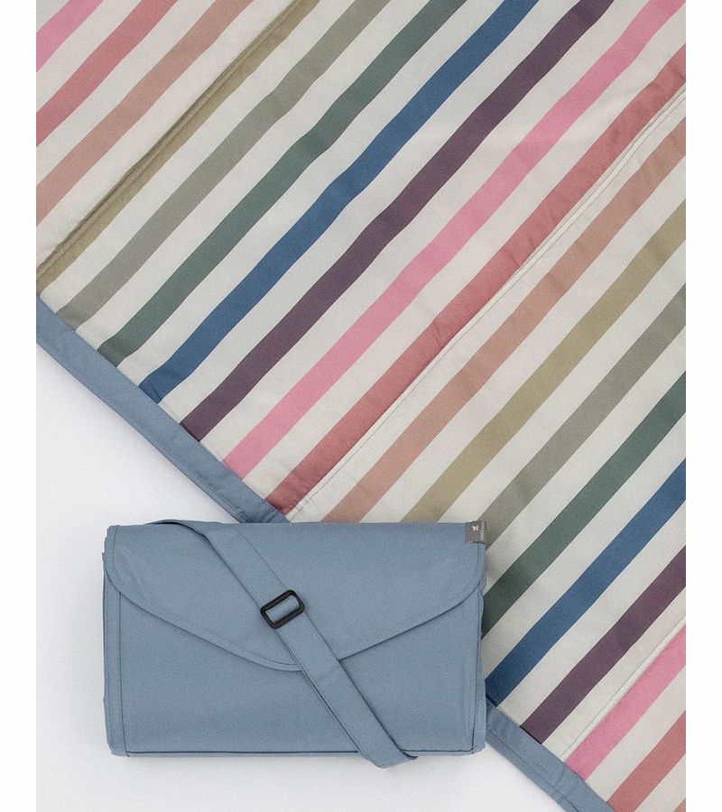 Little Unicorn Outdoor Blanket 5 x 10 Chroma Rugby Stripe
