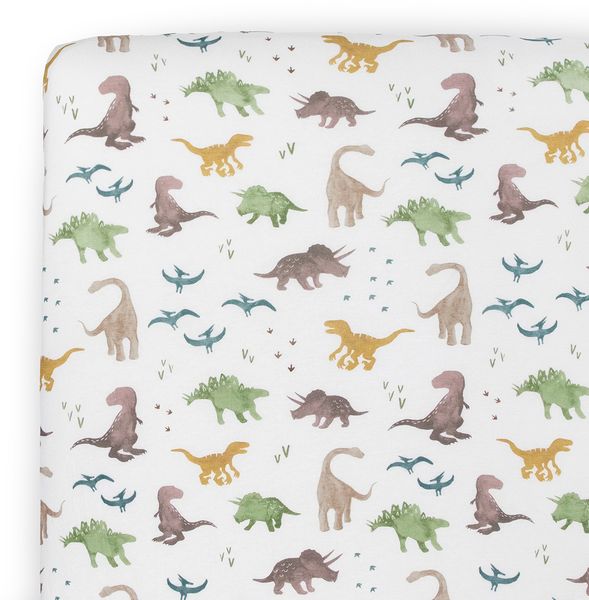 Little Unicorn Stretch Knit Crib Sheet Dino Pals