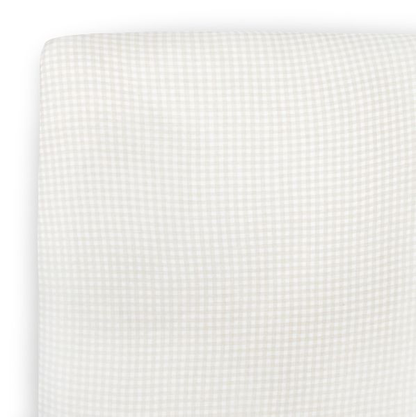 Little Unicorn Stretch Knit Crib Sheet - Tan Gingham