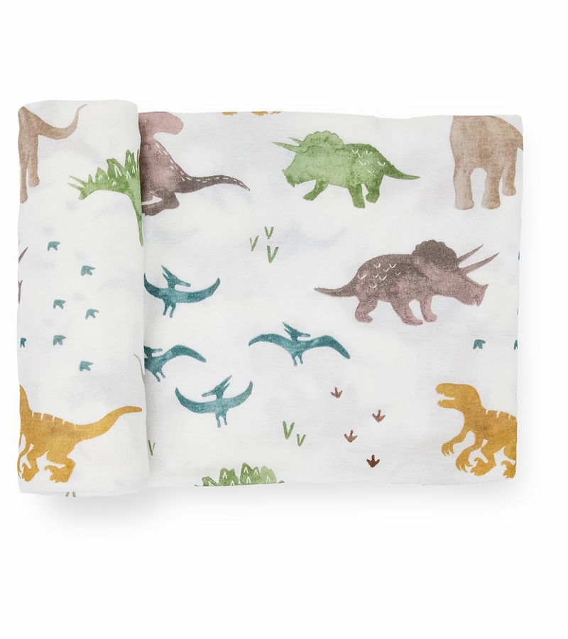 Little Unicorn Stretch Knit Swaddle Blanket Dino Pals