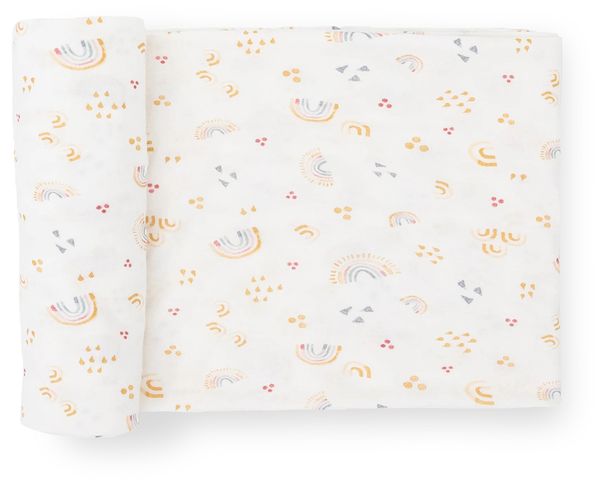 Little Unicorn Stretch Knit Swaddle Blanket - Rainbows