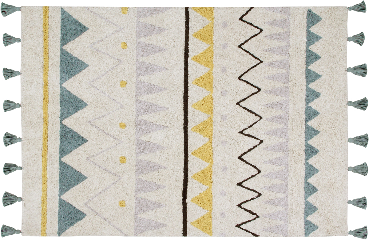 Lorena Canals Azteca Rug - Natural/Vintage Blue (4' 7