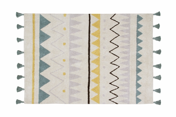 Lorena Canals Azteca Rug - Natural/Vintage Blue (4' x 5' 3")
