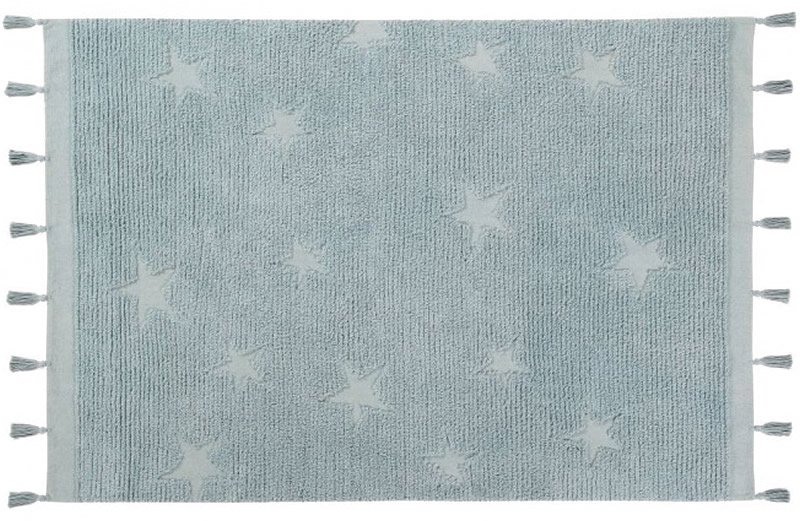 Lorena Canals Hippy Stars Rug - Aqua Blue (4'x 5'9