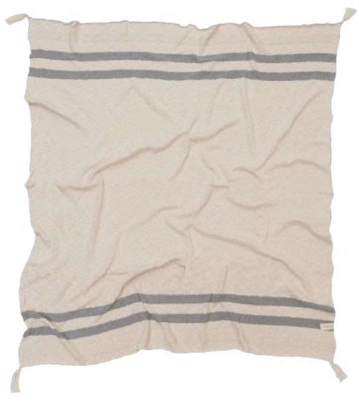 Lorena Canals Knitted Blanket Stripes Natural - Grey (4'2