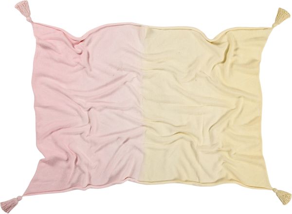 Lorena Canals Ombré Baby Blanket - Vanilla/Soft Pink (3' 3" x 4')
