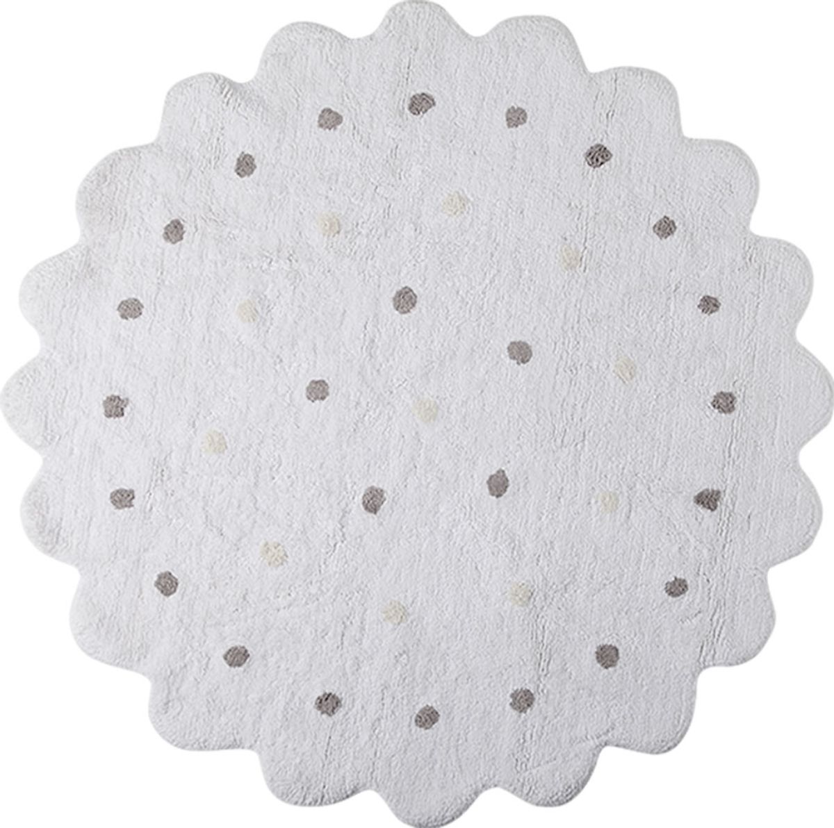Lorena Canals Round Rug - Little Biscuit - White (4' 8