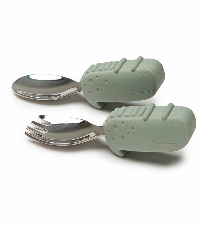 Loulou Lollipop Kids Spoon and Fork Set Born To Be Wild Alligator