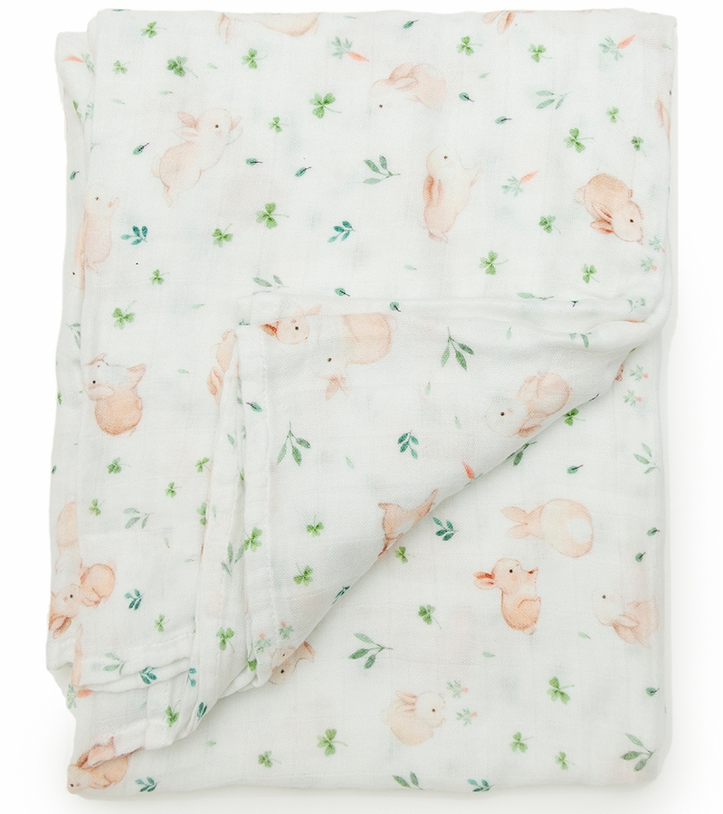 Loulou Lollipop Luxe Muslin Swaddle Bunny Meadow